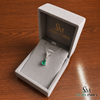 3.40 carat Luxury Pear Natural Emerald Pendant Necklace with Diamond Trio Accent