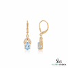 Oval Natural Aquamarine & Diamond Drop Earrings – Gift For Woman