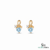 Natural Aquamarine & Diamond Heart Drop Earrings – Elegant Gold Jewelry