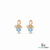 Natural Aquamarine & Diamond Heart Drop Earrings – Elegant Gold Jewelry