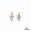 Natural Aquamarine & Diamond Heart Drop Earrings – Elegant Gold Jewelry