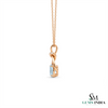 Oval Cut Aquamarine and Diamond Accent Twisted Swirl Pendant