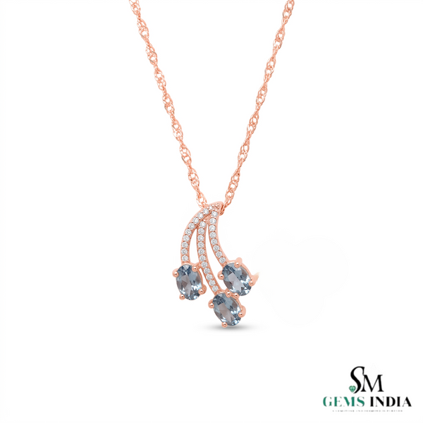Elegant Triple Oval Cut Aquamarine With Diamond Accent - Dainty Fine Jewelry For Her