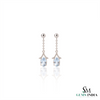 Oval Cut Aquamarine Dangle Earrings - Minimalist Birthstone Jewelry