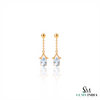 Oval Cut Aquamarine Dangle Earrings - Minimalist Birthstone Jewelry