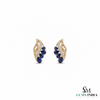 Marquise Blue Sapphire Earrings with Diamond Accents – Elegant Designer Earrings