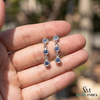 Elegant Round Blue Sapphire Circle Drop Earrings – Timeless Anniversary Gift for Her