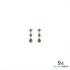 Elegant Round Blue Sapphire Circle Drop Earrings – Timeless Anniversary Gift for Her