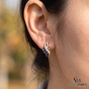 Marquise Blue Sapphire Earrings with Diamond Accents – Elegant Designer Earrings