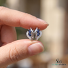 Blue Sapphire Marquise Leaf Earrings - Diamond Accent Fine Jewelry