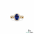 Oval Sapphire Ring with Sparkling Diamond Halo - Anniversary Gift