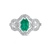 Oval Raw Emerald And Diamond Anniversary Ring / Wedding Ring For Womens / May Birthstone Ring/ Mother's Day Gift