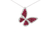 Butterfly Natural Ruby Pendant In 14K Solid Gold , Women Gift July Birthstone Animal Design Pendant