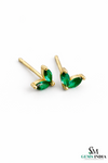 Fine Jewelry Marquise Emerald Stud Earrings for Women - Green Gemstone Jewelry