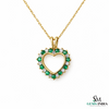 Solid Gold Emerald and Diamond Heart Pendant – Romantic Fine Jewelry