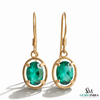 Natural Emerald Oval Drop Earrings – Gold Classic Everyday Fine Jewelry Earrings