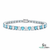 Pear Shaped Aquamarine & Diamond Tennis Bracelet - Luxury Fine Jewelry