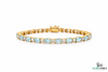 Oval Shape Aquamarine Tennis Bracelet in 14k and 18k Gold - Minimalist Gold Jewelry