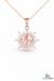 Round Pink Morganite & Diamond Halo Pendant - Morganite Diamond Pendant
