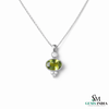 Fine Oval Peridot Pendantwith Diamond
