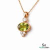 Fine Oval Peridot Pendantwith Diamond