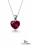 Heart Cut Red Ruby Pendant Simple Solitaire Ruby Pendant for Women