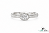 Oval Lab Diamond Milgrain Ring - Vintage Style Engagement Ring
