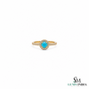 Turquoise Halo Ring With Diamond Accent Band – Elegant Fine Jewelry