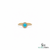 Turquoise Halo Ring With Diamond Accent Band – Elegant Fine Jewelry
