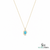 Vintage Turquoise Oval Pendant With Diamond Accent Swirl Design - Anniversary Gift