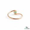 Dainty Emerald Bypass Ring – Thin Gold Stackable Ring