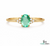Natural Oval Emerald Engagement Ring with Diamond Accents – 14K Gold