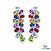 Fine Jewelry Multicolor Pear Cut Dangle Earrings - Multicolor Sapphire Stud Earrings