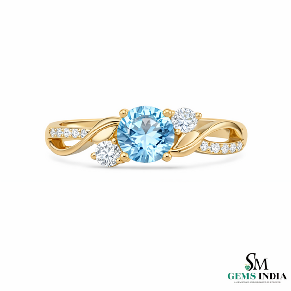 Elegant Fine Aquamarine Diamond Infinity Band - Gemstone Jewelry