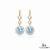 March Birthstone Round Aquamarine Diamond Drop Earrings – Fine Gold Jewelry