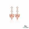 Heart-Shaped Morganite & Diamond Drop Earrings – Morganite Bridal earrings
