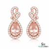 Elegant Pear Morganite Diamond Drop Earrings - Fine Jewelry Earrings