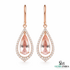 Pear-Shaped Morganite Diamond Drop Earrings - Luxury Morganite Drop Earrings