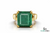 Mens Emerald Octagon Ring: Genuine Zambian Gem, Solid Gold
