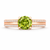 Natural Round Cut Peridot Faceted Gemstone Engagement Ring