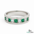 Men's 18k Gold Genuine Emerald & Diamond Wedding Band – May Birthstone