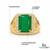 10.50 Carats Natural Emerald Cabochon Sugar Loaf Stone Ring - Valentines Day Men's Gift Ring