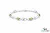 Oval Peridot Link Bracelet Green Gemstone Bracelet for Women