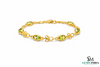 Oval Peridot Link Bracelet Green Gemstone Bracelet for Women