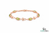 Oval Peridot Link Bracelet Green Gemstone Bracelet for Women