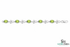 Oval Peridot Link Bracelet Green Gemstone Bracelet for Women