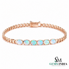 Oval Opal Cuban Link Bracelet - Luxury Opal Chain Bracelet for Women