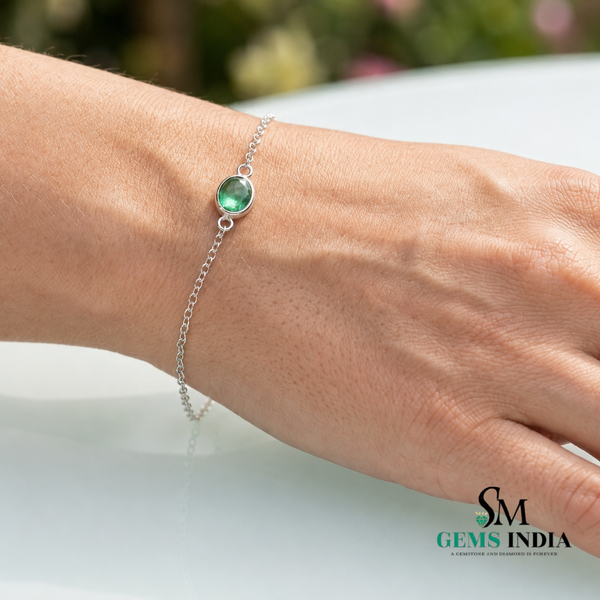 Oval Natural Emerald Gold Bracelet – Elegant Everyday Fine Jewelry