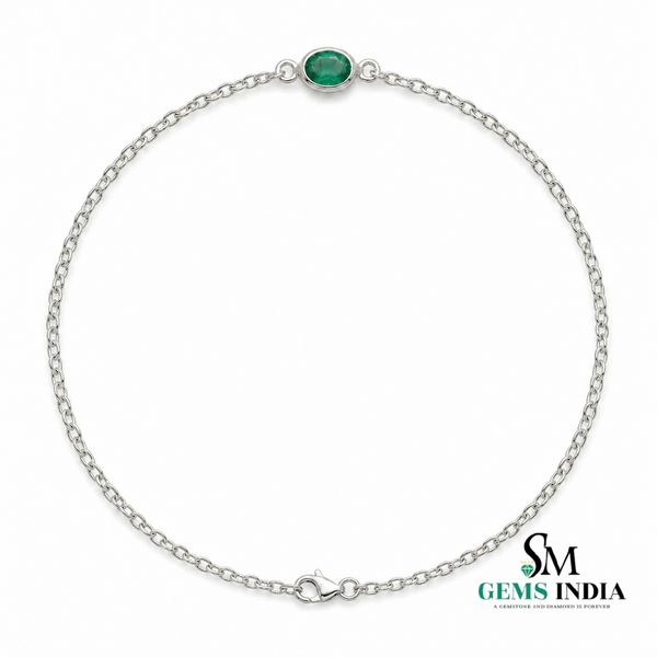 Oval Natural Emerald Gold Bracelet – Elegant Everyday Fine Jewelry
