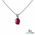 Oval Red Ruby Solitaire Pendant Minimalist Ruby Birthstone for Women
